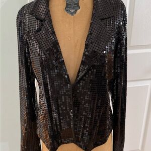 Betsey Johnson Black Sequin Blazer